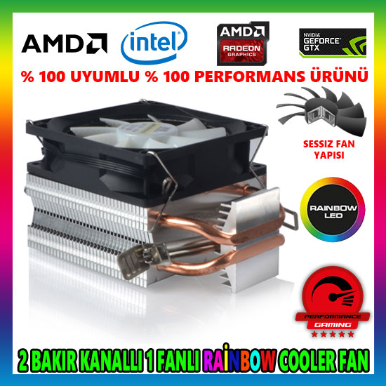 Snowman M200 Rainbow Bakır Kanallı CPU Soğutucu Fan